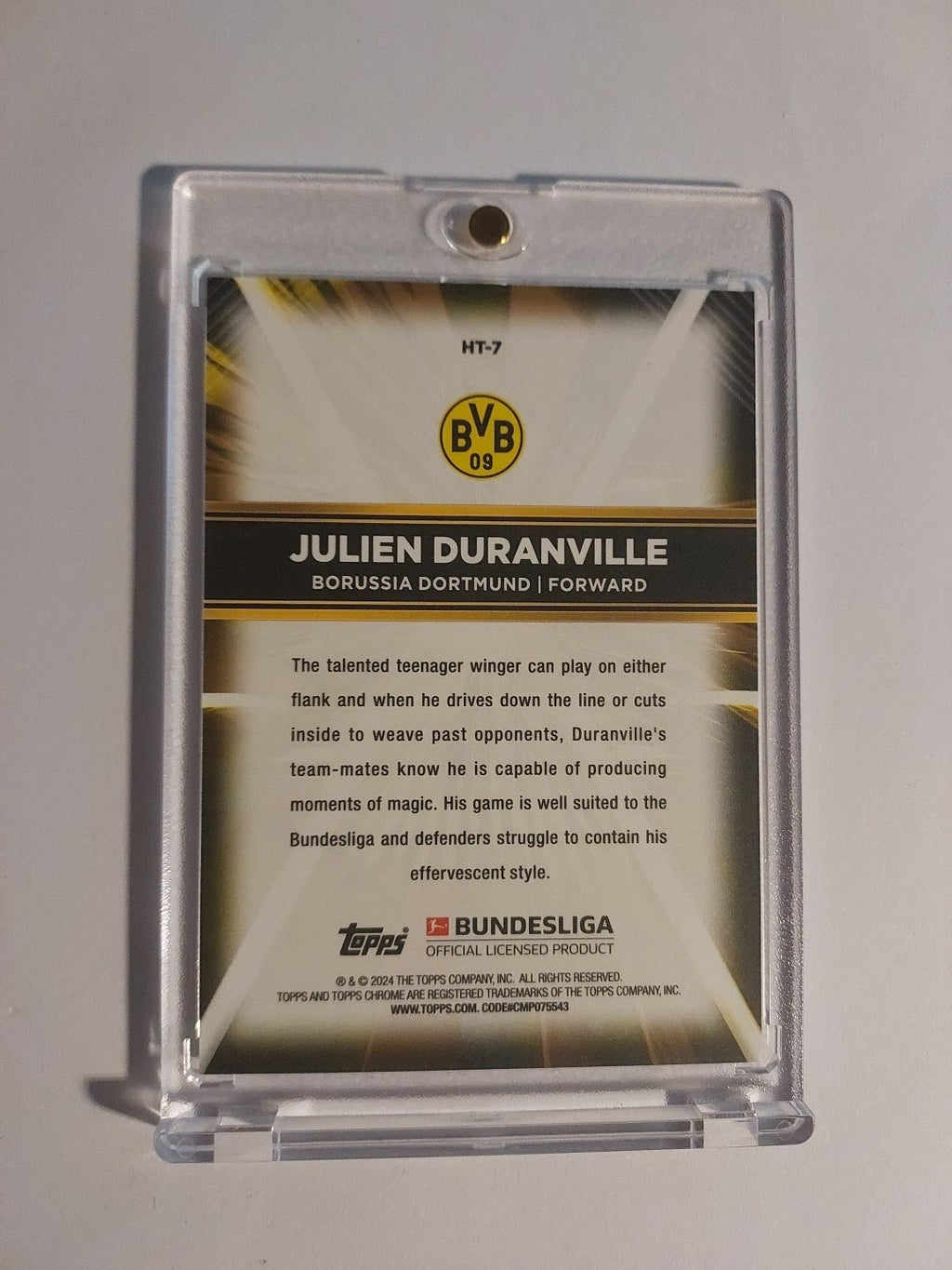 Topps 60 Jahre Bundesliga 2023-24 Julien Duranville Borussia Dortmund Parallel – Bild 2
