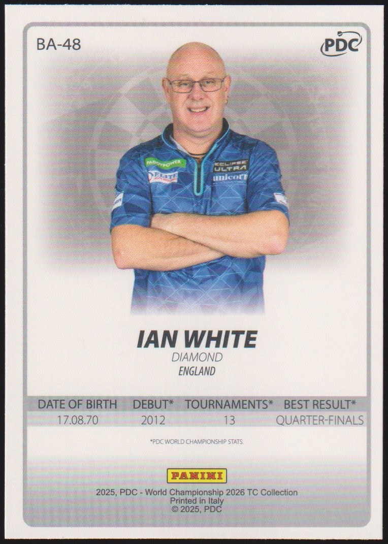 Panini PDC World Championship 2026 Ian White "Diamond" Refractor Parallel – Bild 2