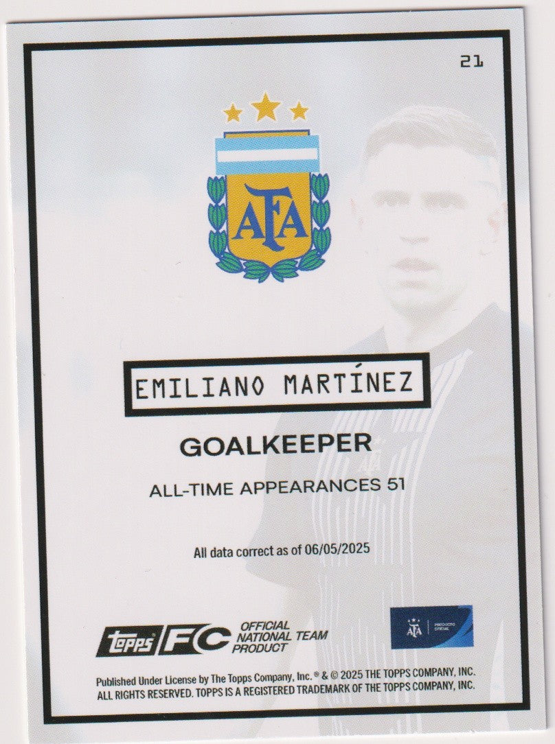Topps FC Official National Team Product 2025-26 Emiliano Martínez FC Official – Bild 2