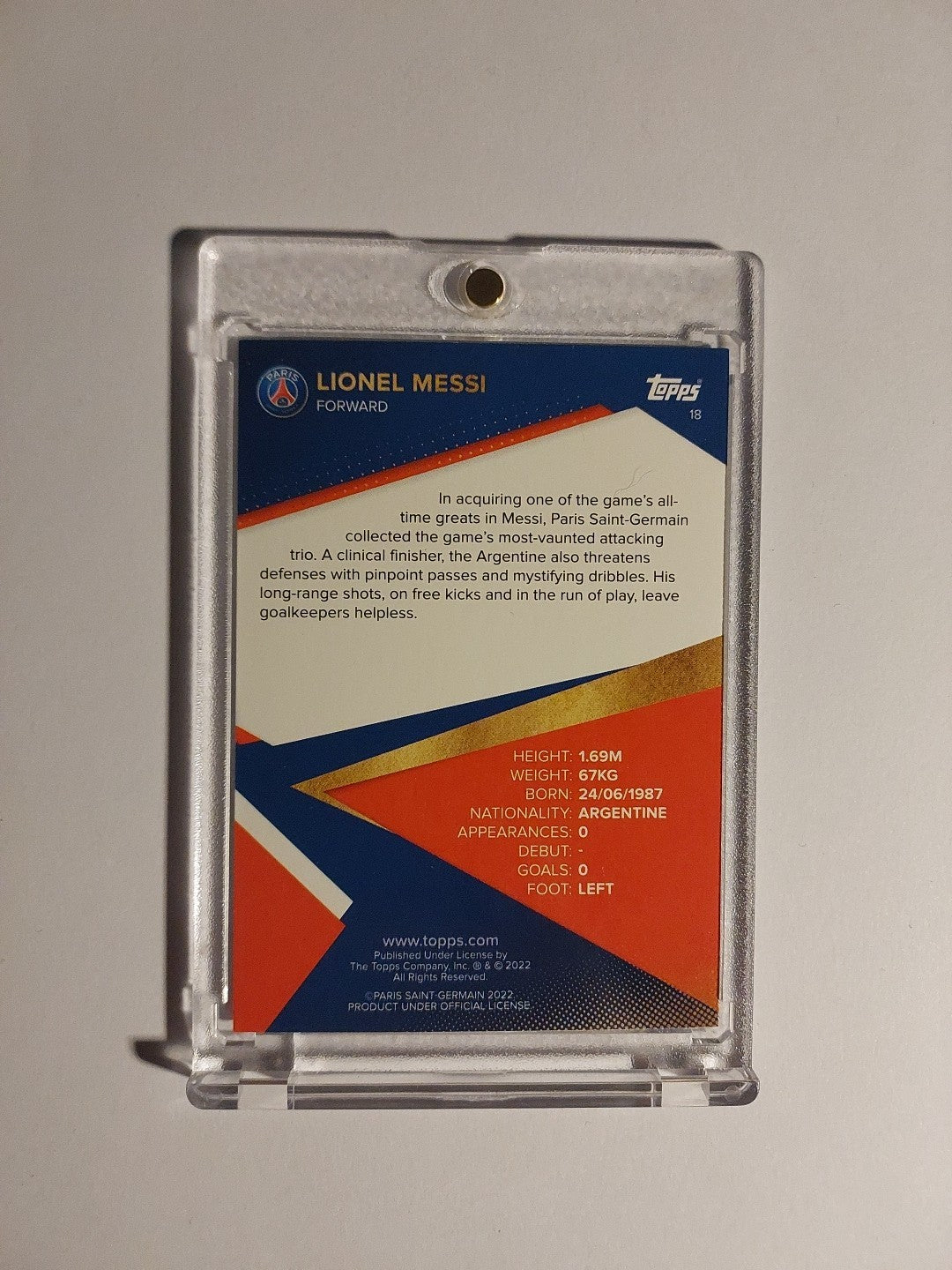 Topps PSG Team Set 2021-22 Lionel Messi Argentinien Parallel Ultra Rare Hit – Bild 2