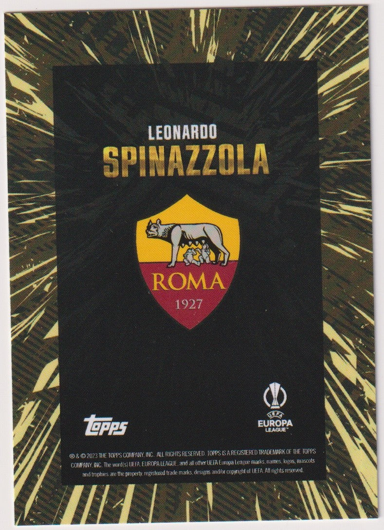 Topps UEFA Europa League 2023-24 Leonardo Spinazzola AS Roma Parallel Rare – Bild 2