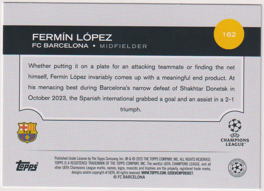 Topps Future Stars 2025-26 Fermín López Rookie FC Barcelona Champions League – Bild 2