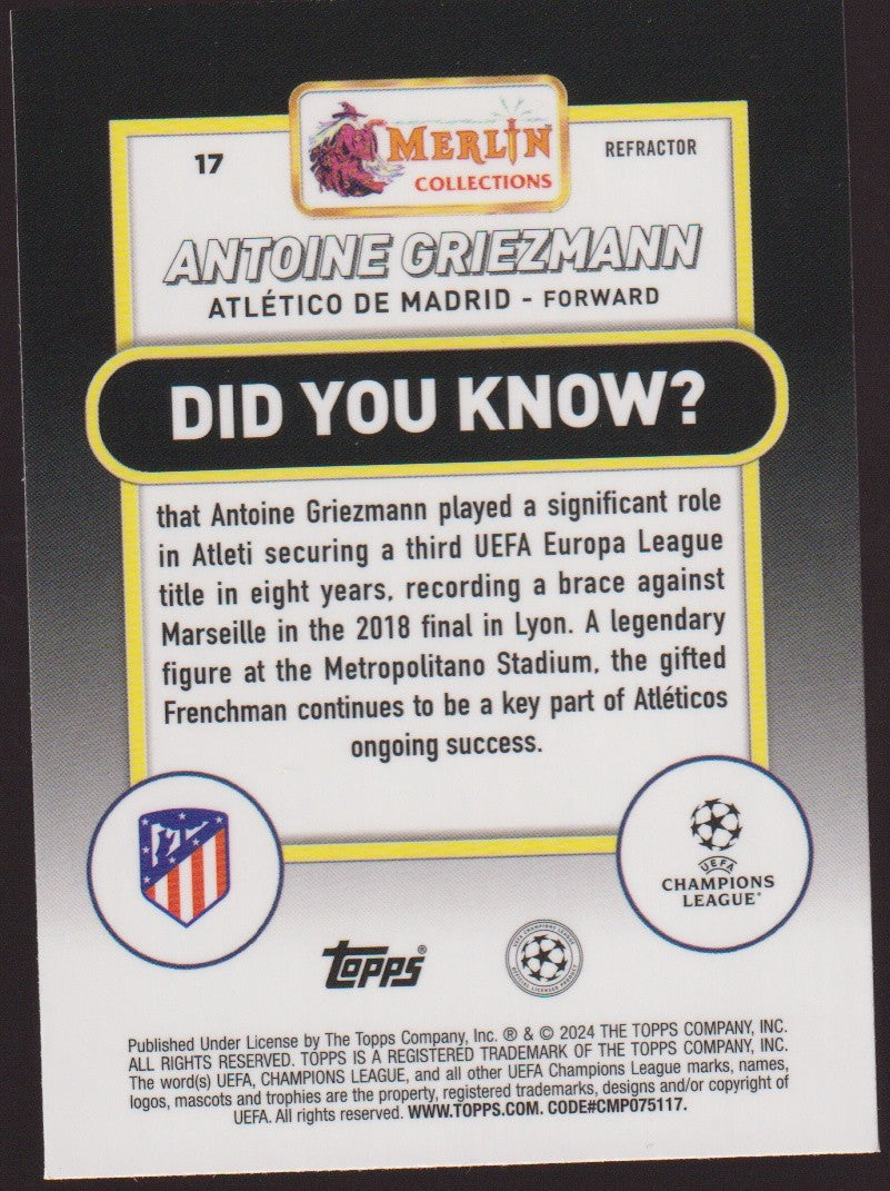 Topps Merlin Collections 2023-24 Antoine Griezmann Atlético de Madrid Parallel – Bild 2