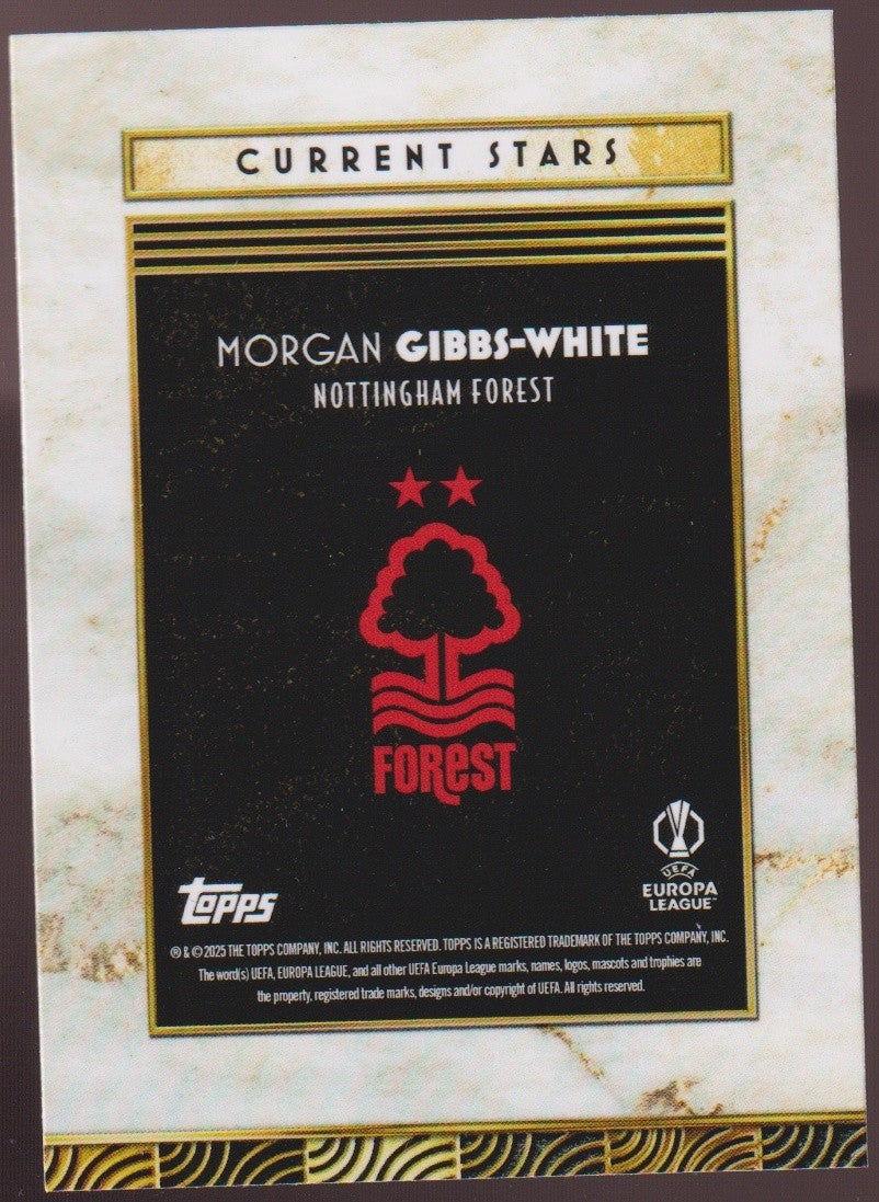 Topps Current Stars 2024-25 Morgan Gibbs-White Nottingham Forest Parallel Rare – Bild 2