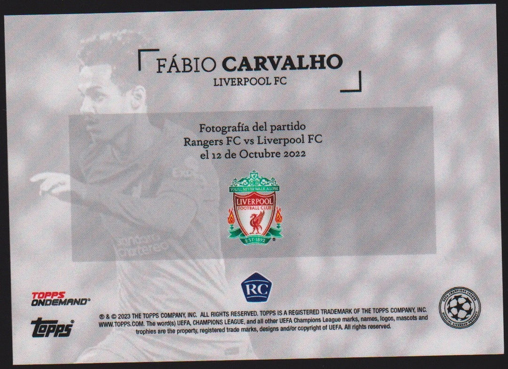 Topps 2022-23 Fábio Carvalho Liverpool FC Parallel Rare Simplicidad Rookie – Bild 2