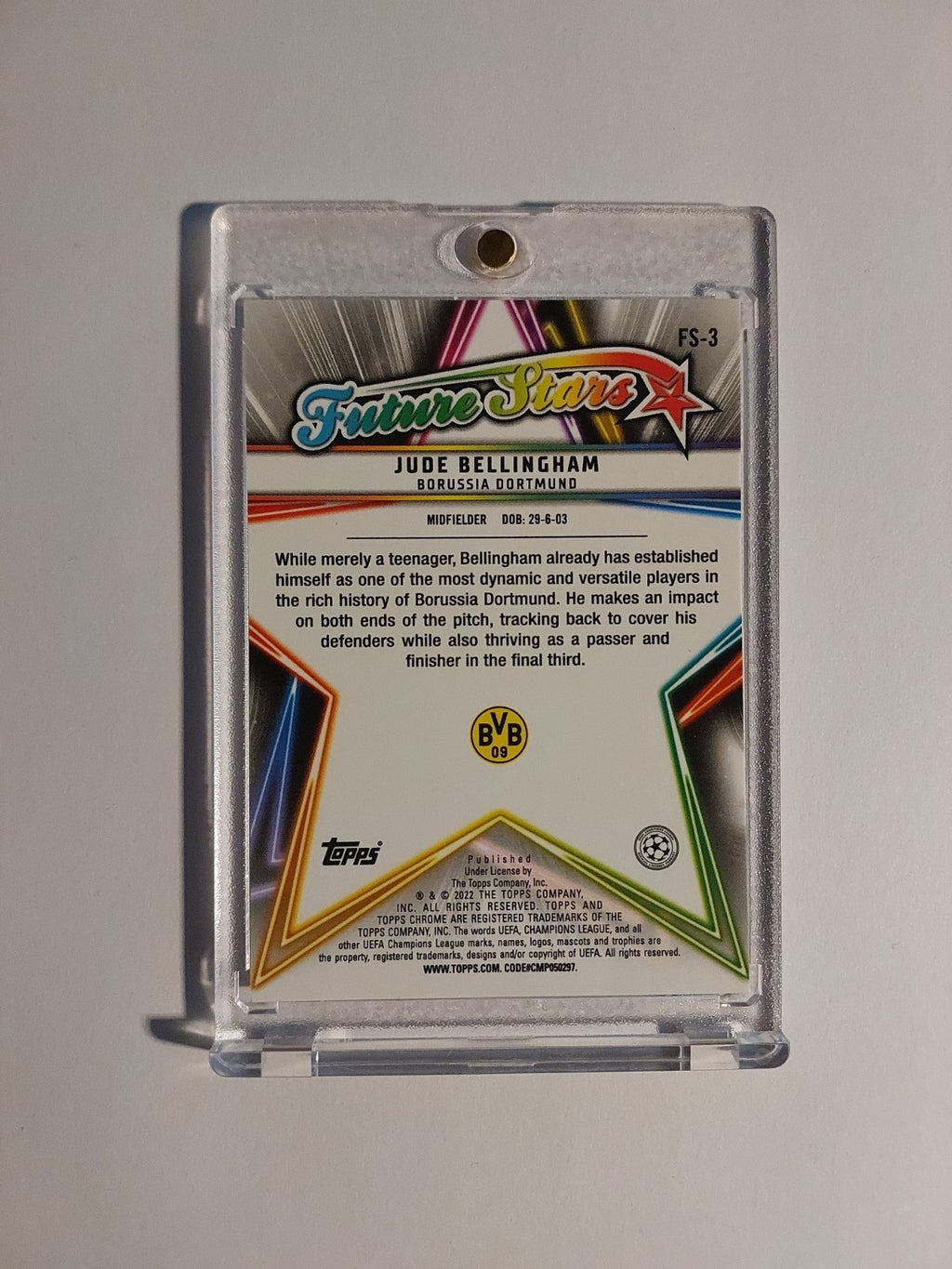 Topps UCC Chrome 2021-22 Jude Bellingham BVB Parallel Future Stars Refractor – Bild 2