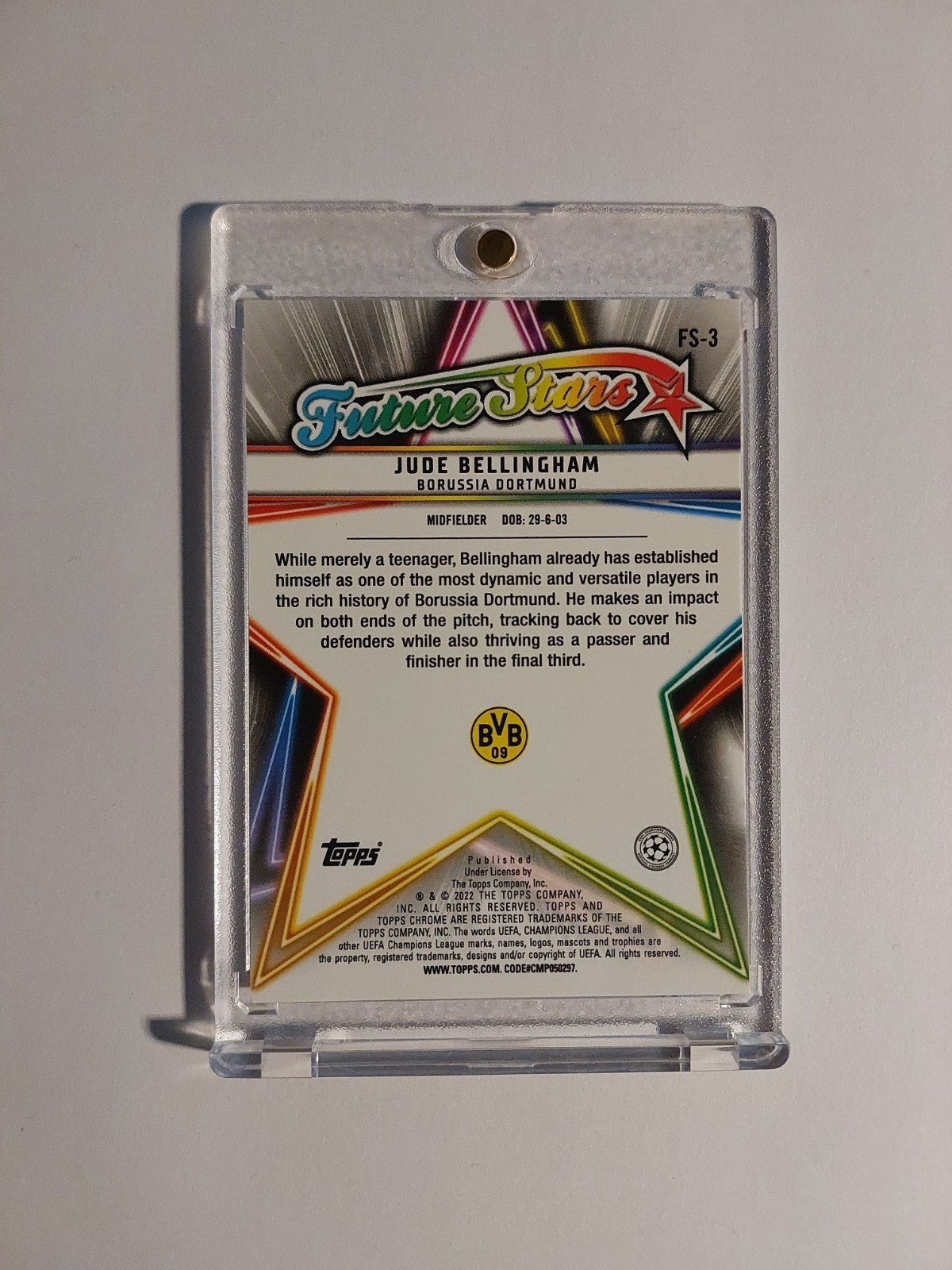 Topps UCC Chrome 2021-22 Jude Bellingham BVB Parallel Future Stars Refractor – Bild 2