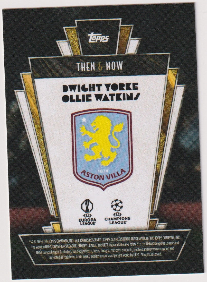 Topps Then & Now 2023-24 Dwight Yorke & Ollie Watkins Aston Villa Deco Parallel – Bild 2