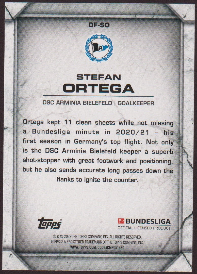 Topps DF-SO 2020-21 Stefan Ortega DSC Arminia Bielefeld Parallel Rare – Bild 2