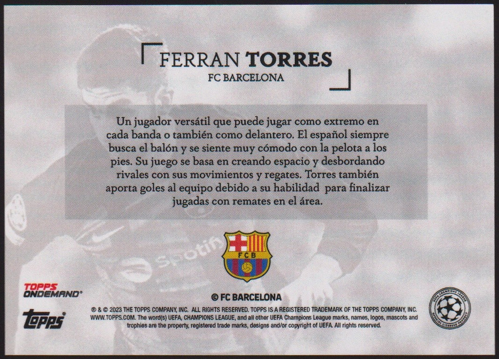 Topps 2022-23 Ferran Torres FC Barcelona Parallel Rare – Bild 2