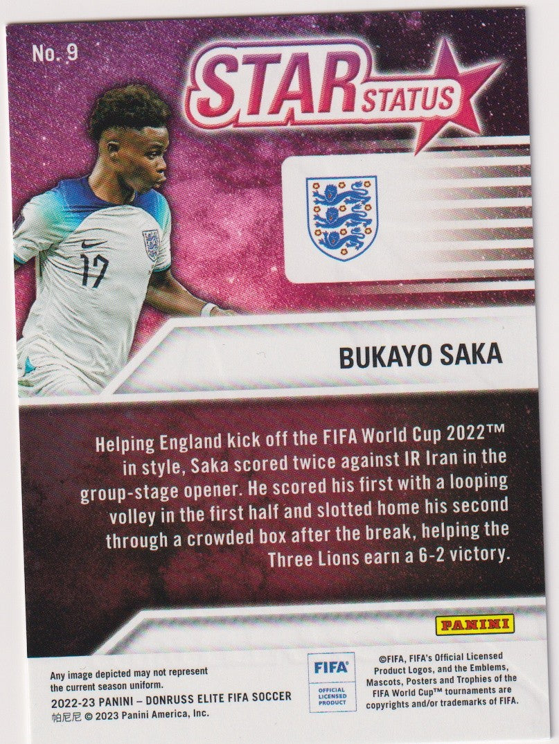 Panini Elite 2022-23 Bukayo Saka England Star Status Parallel Rare 17 – Bild 2