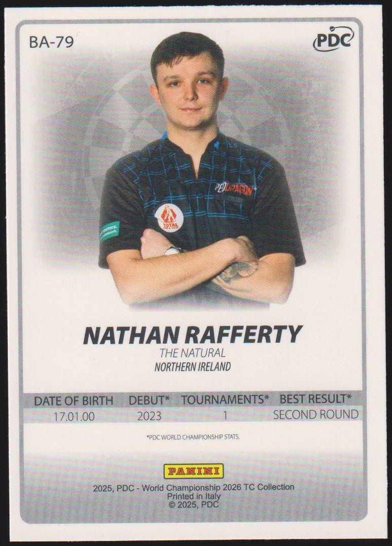Panini PDC World Championship 2026 Nathan Rafferty Refractor Parallel – Bild 2