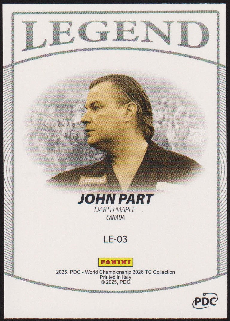 Panini PDC World Championship 2026 John Part "Darth Maple" Refractor Parallel – Bild 2