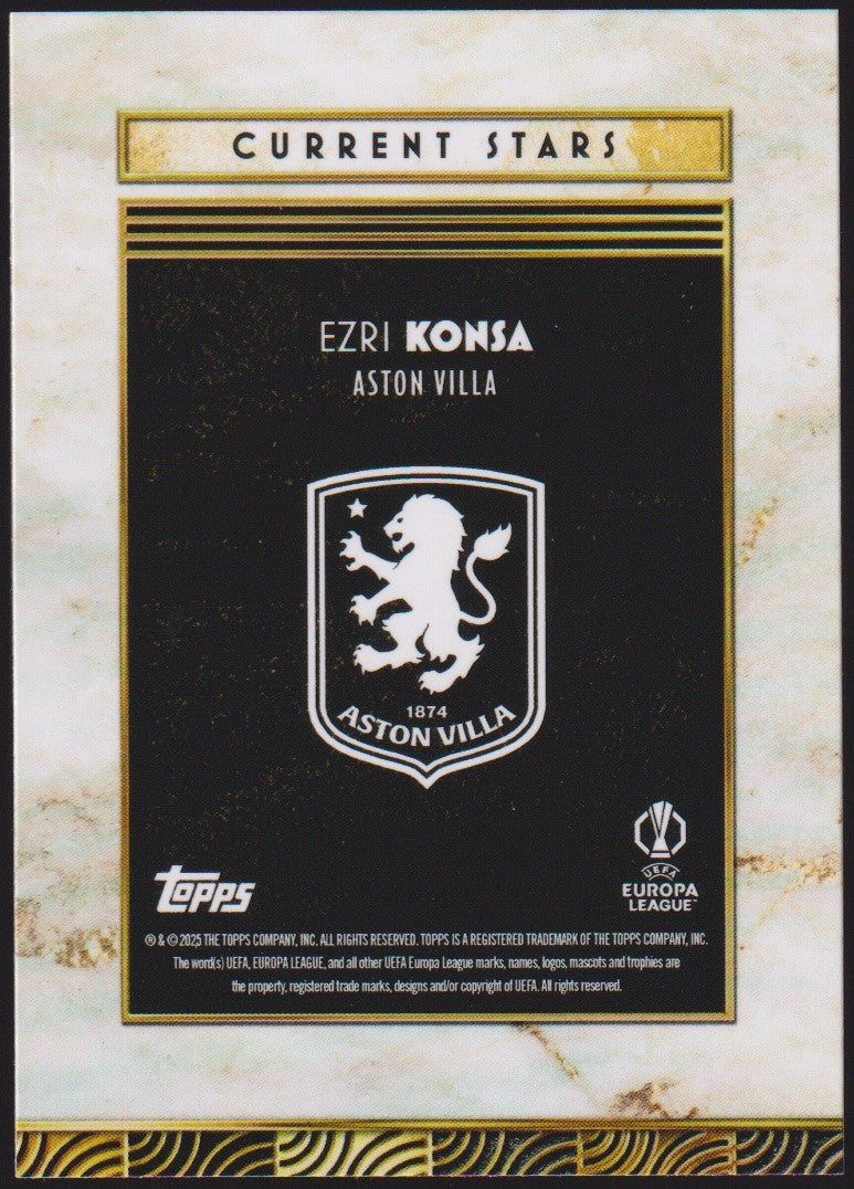 Topps Current Stars 2024-25 Ezri Konsa Aston Villa UEFA Europa League Parallel – Bild 2