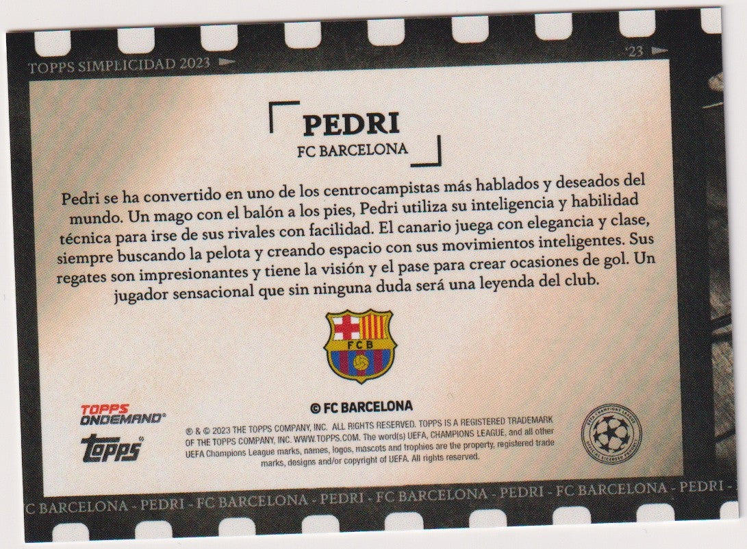 Topps Simplicidad 2023 2022-23 Pedri FC Barcelona UEFA Champions League Parallel – Bild 2