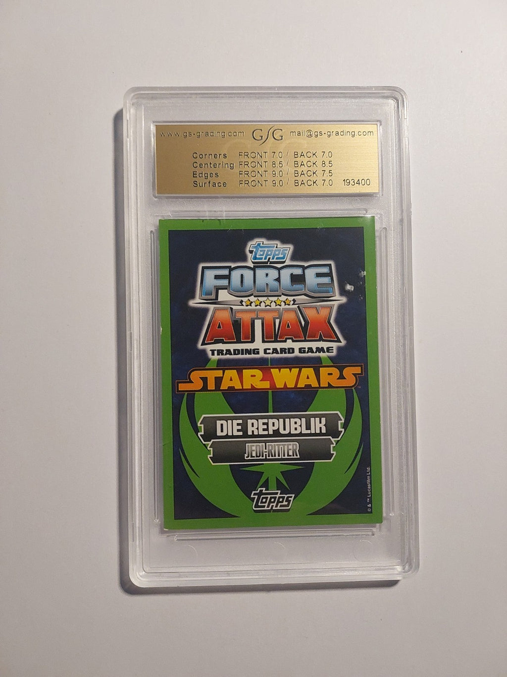 Topps Star Wars 2014 Ahsoka Tano Jedi Republik GSG 7.5 = PSA Series 5 Parallel – Bild 2
