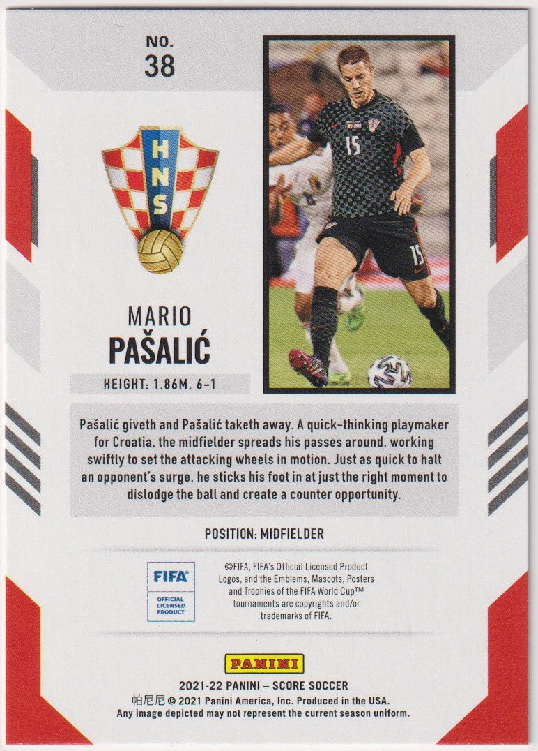 Panini 2021-22 Panini - Score Soccer 2021-22 Mario Pasalić Croatia Parallel Rare – Bild 2