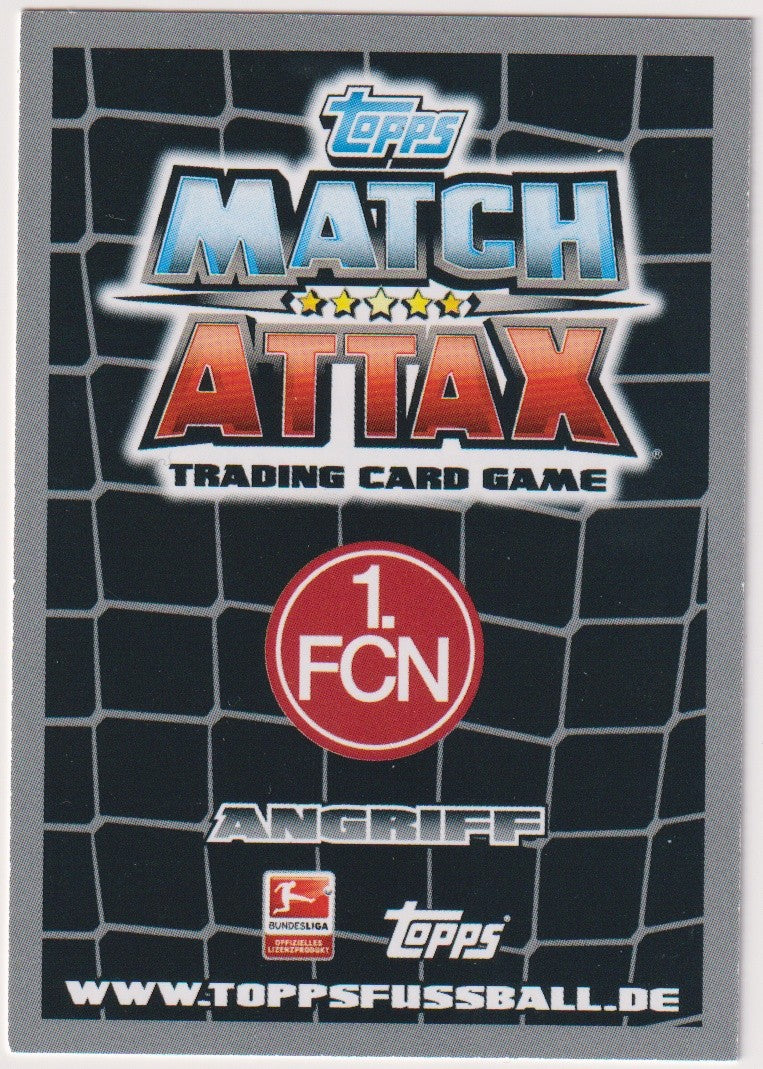 Topps Match Attax Sebastian Polter Rookie 1. FCN Trading Card Game Parallel Rare – Bild 2