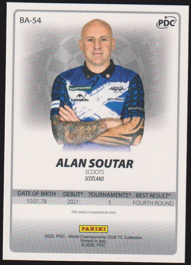 Panini PDC World Championship 2026 Alan Soutar "Scoots" Refractor Parallel – Bild 2
