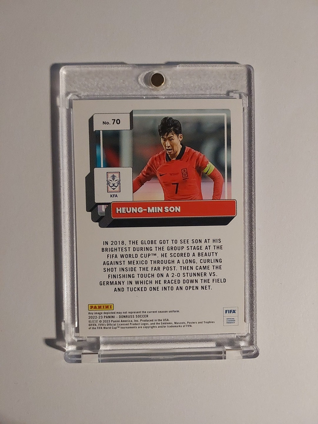 Panini Donruss 2022-23 Heung Min Son Südkorea Tottenham Parallel Ultra Rare Hit – Bild 2