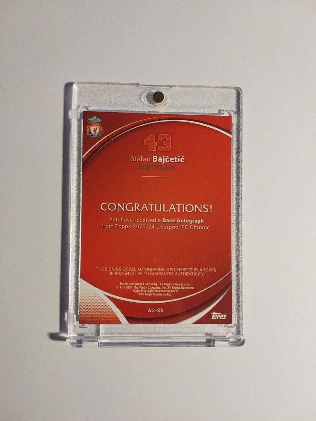 Topps Liverpool Chrome 2023-24 Stefan Bajcetic Auto Parallel Refractor Rare Hit – Bild 2