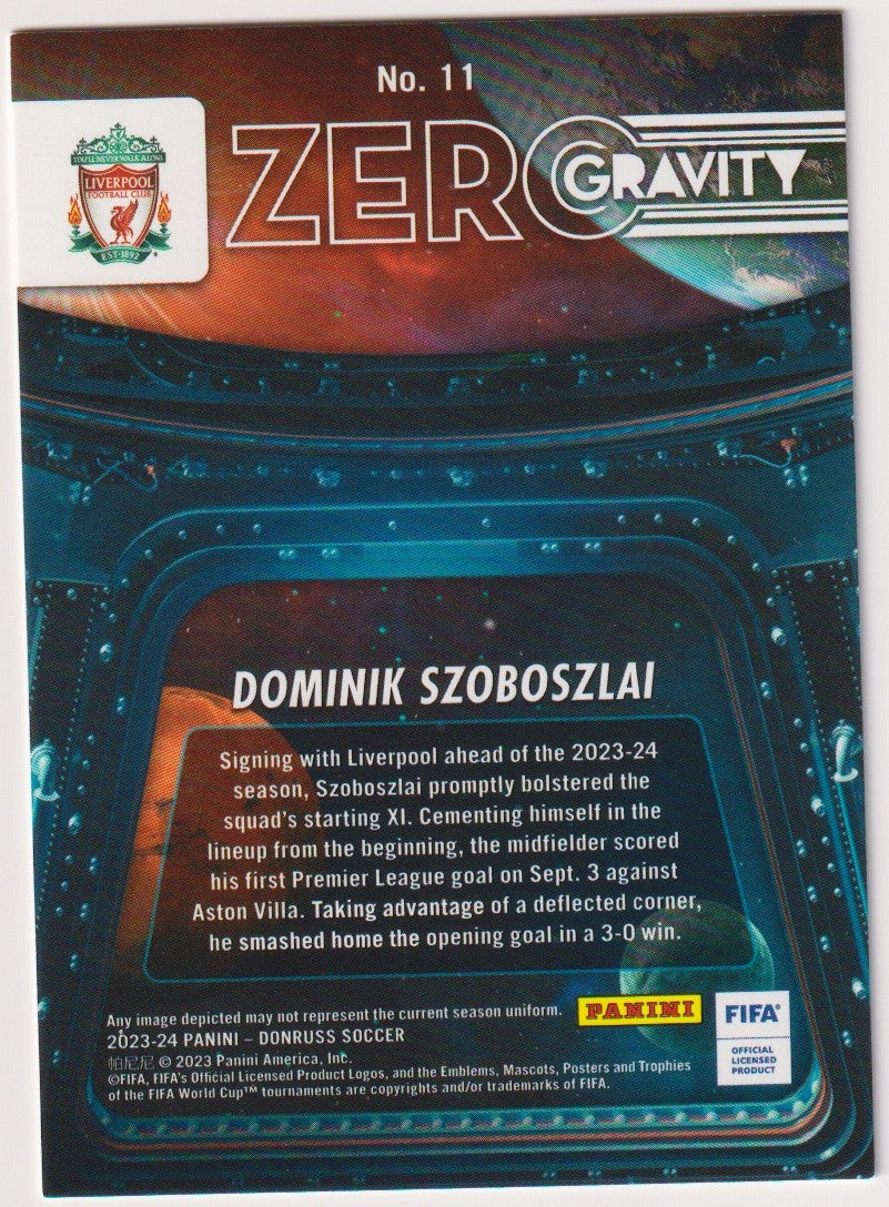 Panini Zero Gravity 2023-24 Dominik Szoboszlai Liverpool FC Parallel Rare Nr. 11 – Bild 2
