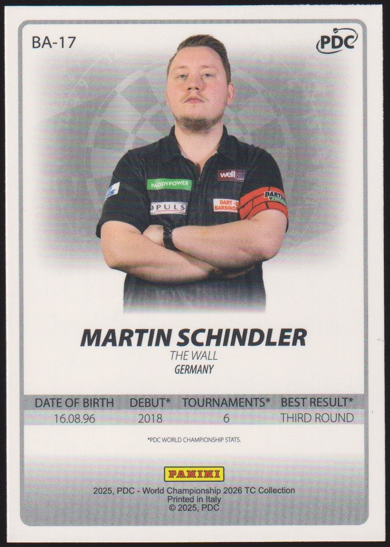 Panini PDC World Championship 2026 Martin Schindler Refractor Parallel – Bild 2