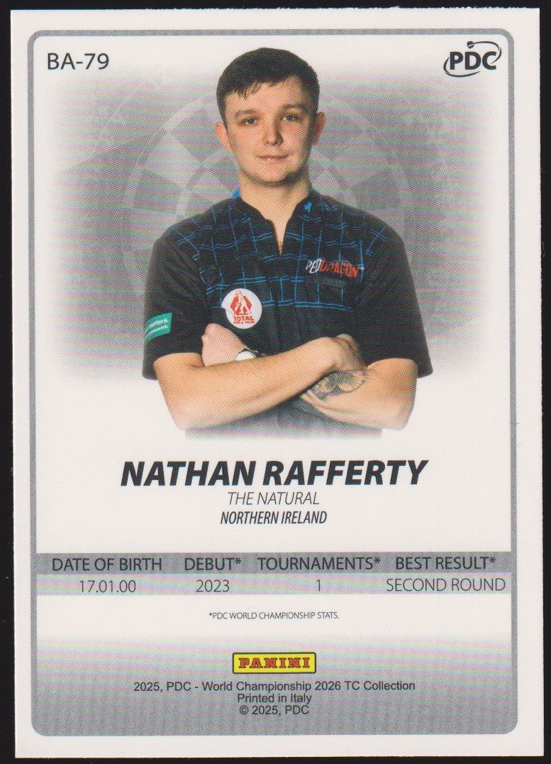 Panini PDC World Championship 2026 Nathan Rafferty Refractor Parallel – Bild 2