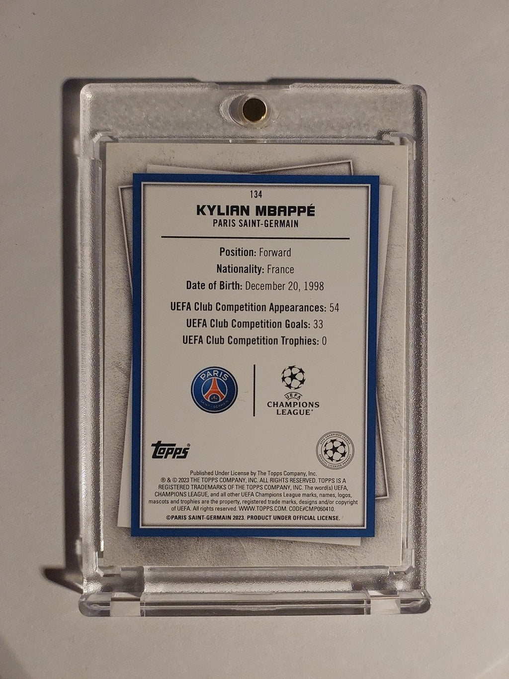 Topps UCC Stars 2022-23 Kylian Mbappé Paris Saint-Germain Parallel Insert Rare – Bild 2