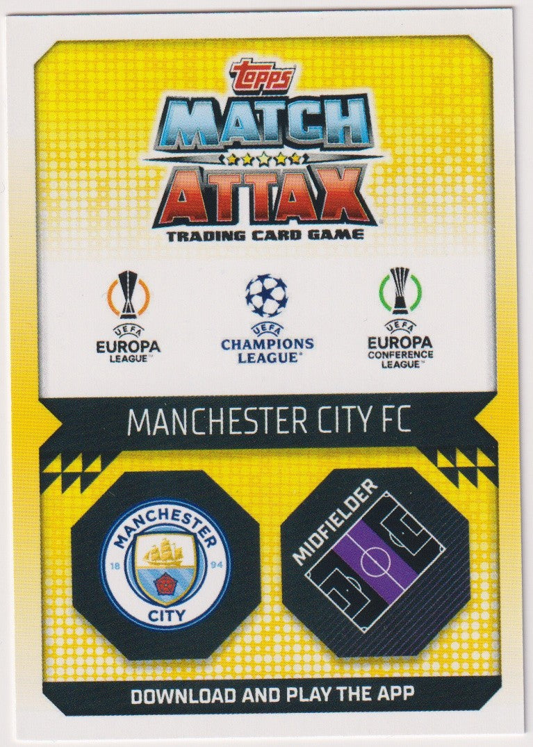 Topps Match Attax Bernardo Silva Manchester City Club 100 UEFA Champions League – Bild 2