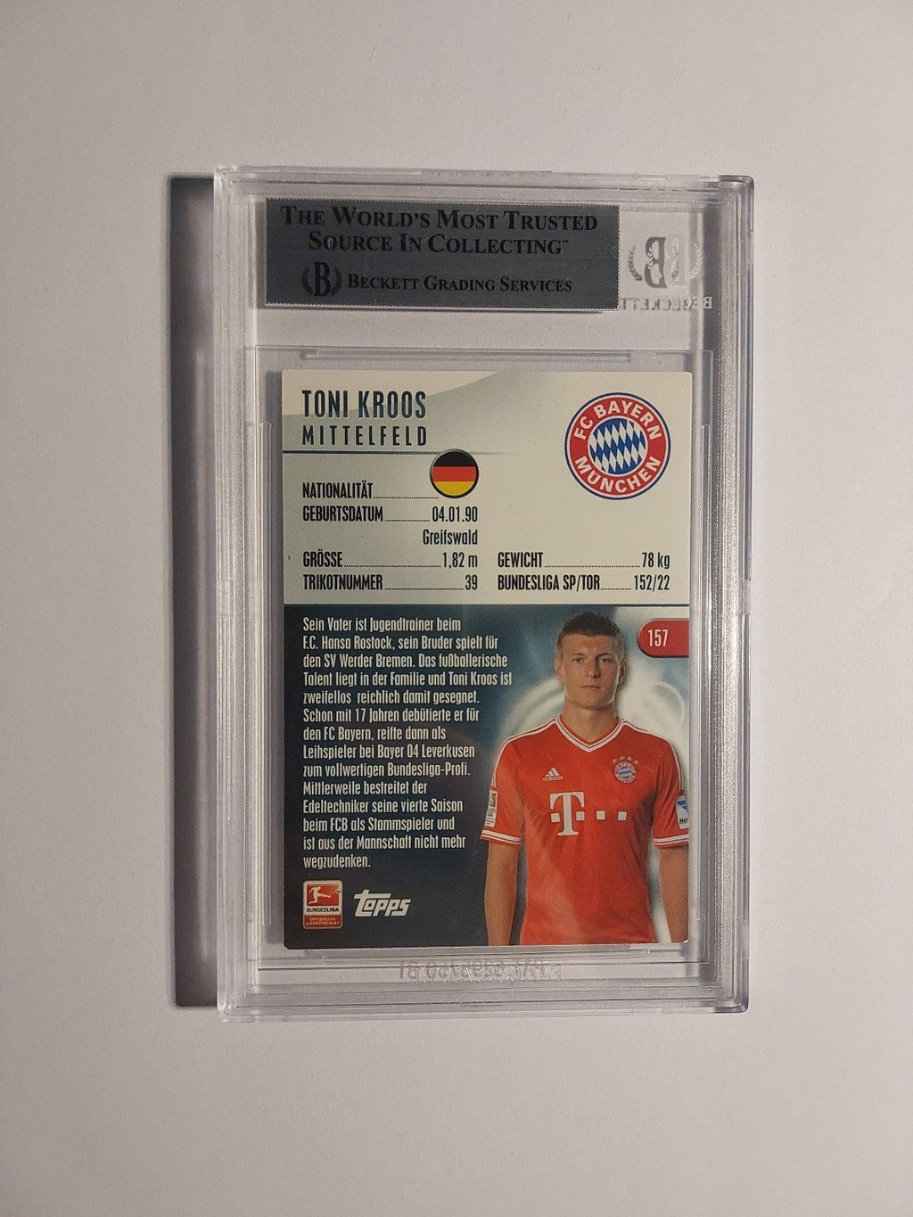 Topps Chrome Bundesliga 2013-14 Toni Kroos Bayern München Parallel BGS 8 PSA – Bild 2