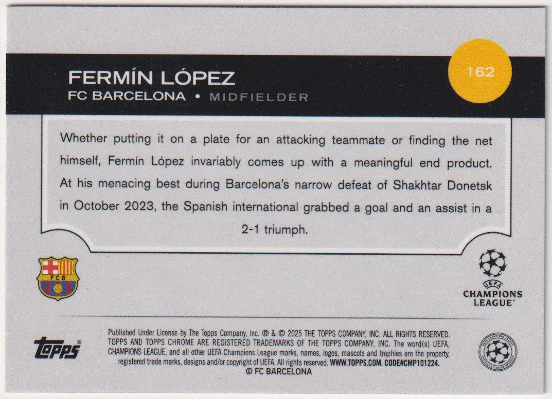 Topps Chrome 2025-26 Fermin Lopez Rookie FC Barcelona Parallel Rare – Bild 2