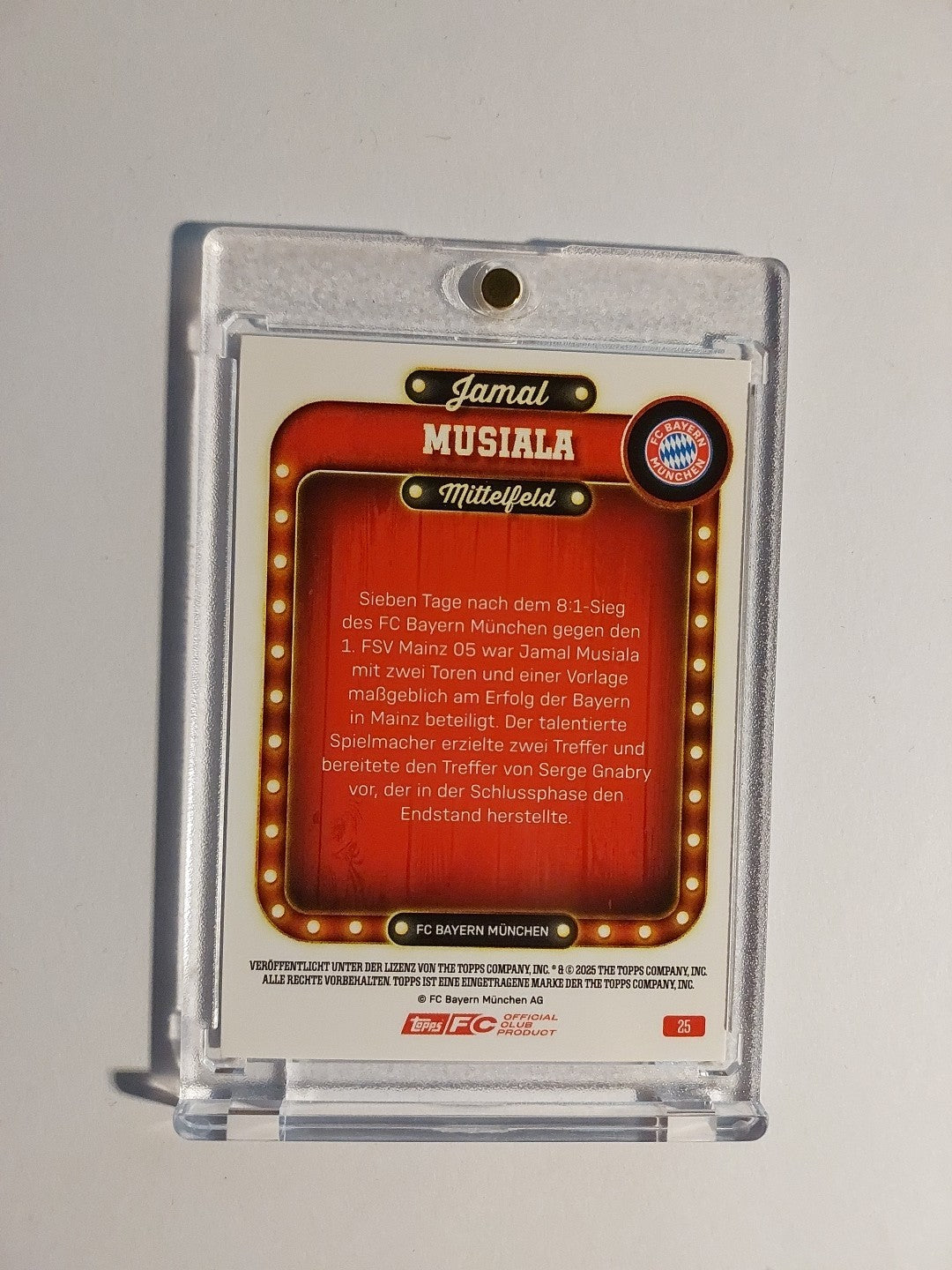 Topps Bayern München Tin Collector 2025-26 Jamal Musiala Parallel 24/225 Rare – Bild 2