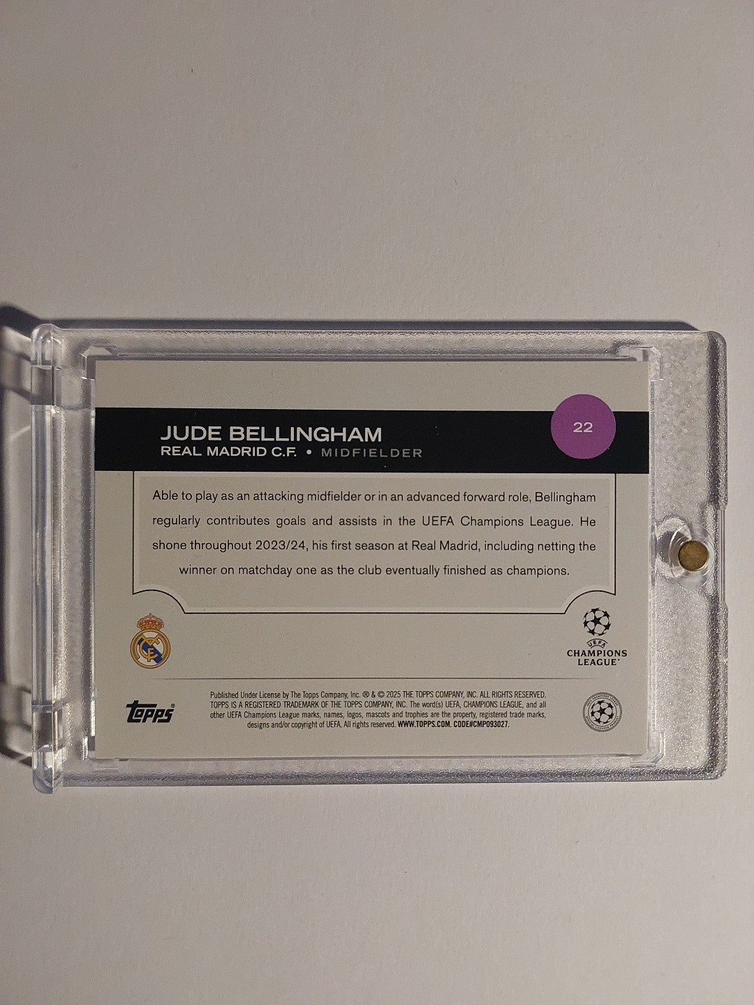 Topps UCC Flagship 2024-25 Jude Bellingham Real Madrid Parallel Rare Base Hit – Bild 2