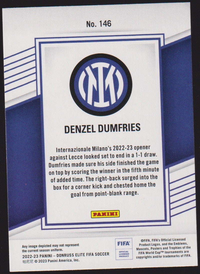 Panini DonRuss Elite 2022-23 Denzel Dumfries FC Internazionale Milano Parallel – Bild 2