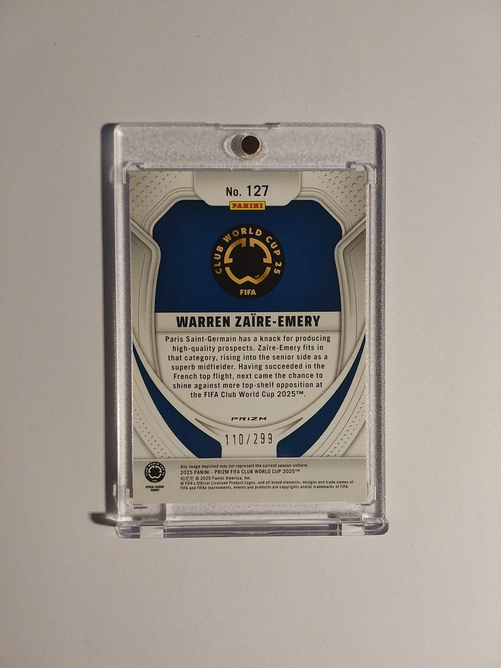 Panini Prizm Club WC 2025 Warren Zaire-Emery Paris Saint-Germain Parallel /299 – Bild 2