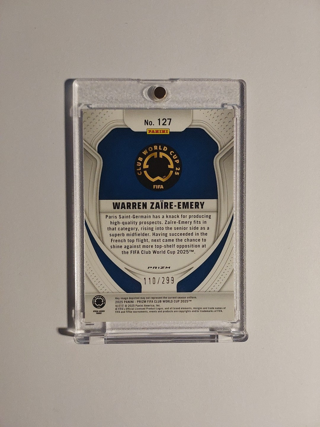 Panini Prizm Club WC 2025 Warren Zaire-Emery Paris Saint-Germain Parallel /299 – Bild 2