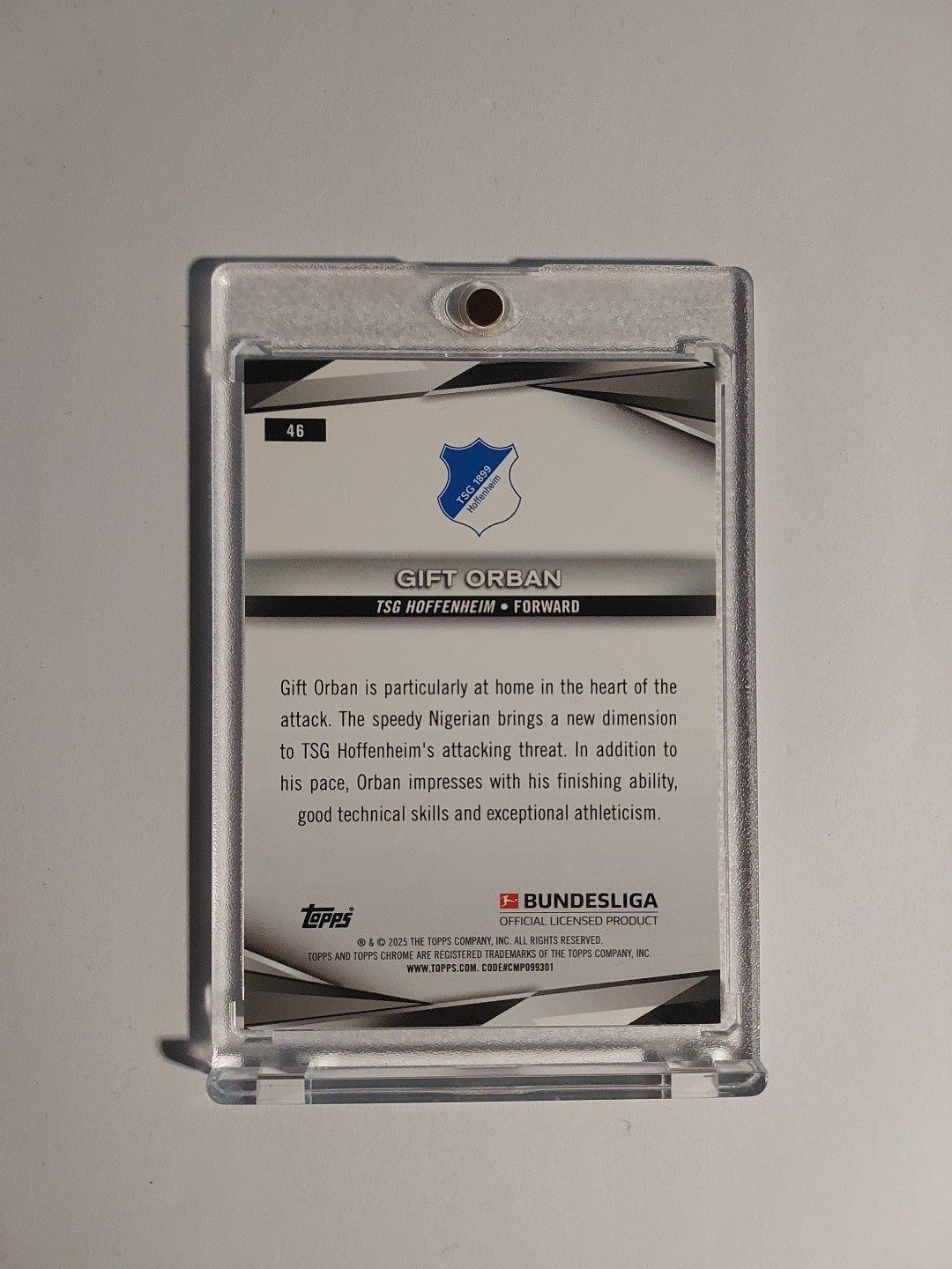 Topps Chrome Bundesliga 2025-26 Gift Orban Hoffenheim Parallel 33/199 Refractor – Bild 2