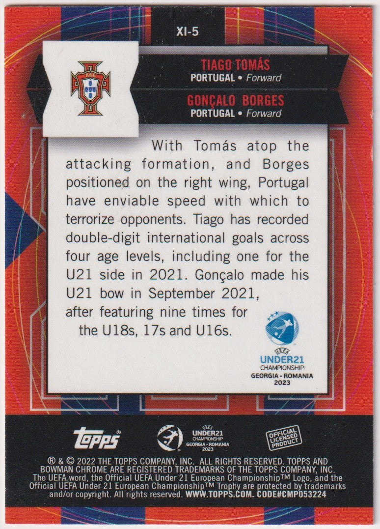 Topps XI Inevitables 2023-24 Tomas & Borges Portugal Parallel Rare XI-5 – Bild 2