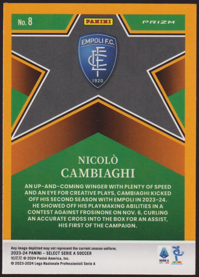Panini Select Stars 2023-24 Nicolò Cambiaghi Empoli FC Parallel Rare Nr. No.8 – Bild 2