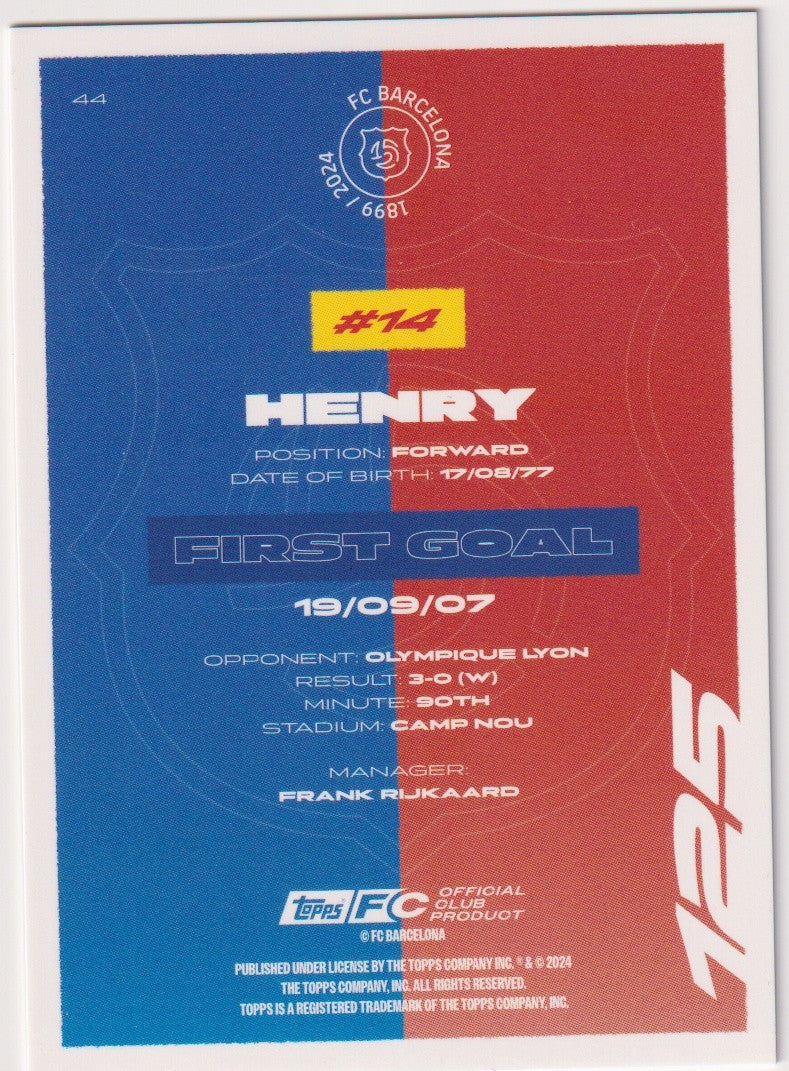 Topps Stadium Club Chrome 2023-24 Henry FC Barcelona Parallel 128/250 Rare #14 – Bild 2