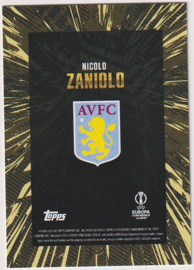 Topps 2022-23 Nicolo Zaniolo Aston Villa FC Europa Conference League Parallel – Bild 2