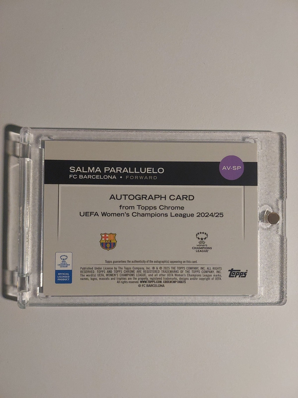 Topps UCC Flagship 2024-25 Salma Paralluelo Auto Barcelona Parallel 136/150 Rare – Bild 2
