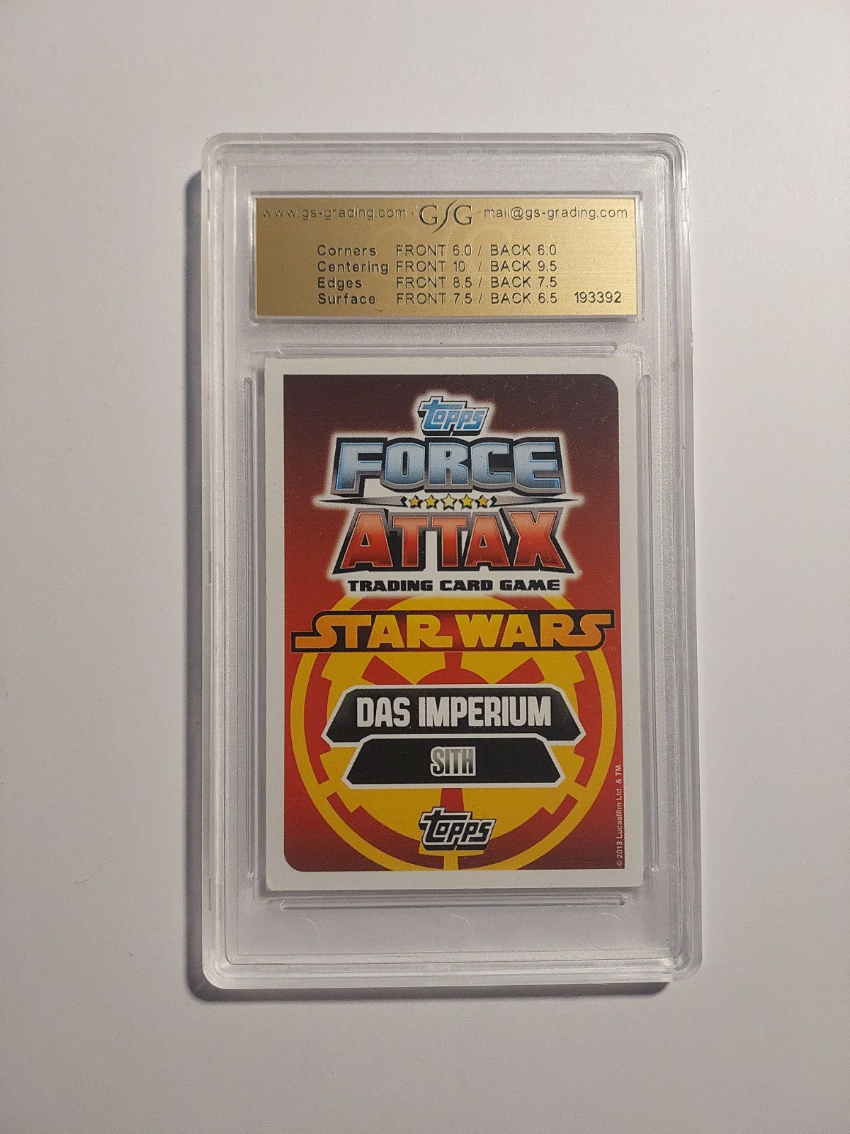Topps Star Wars 2013 Darth Vader Sith Imperium GSG 6.5 = PSA Parallel Rare Hit – Bild 2
