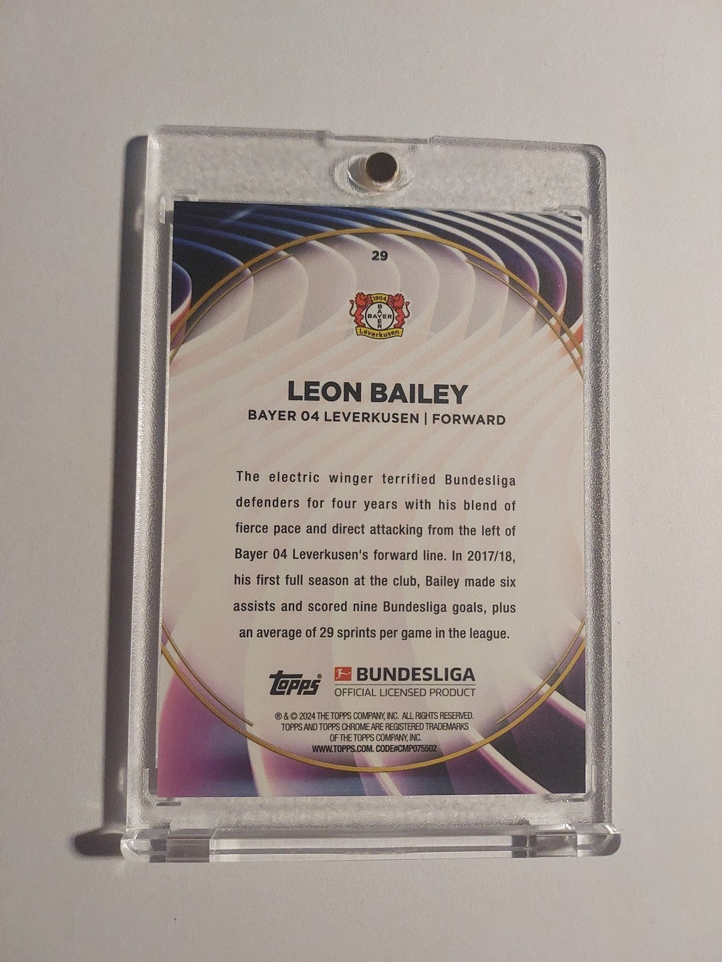 Topps 60 Jahre Bundesliga 2023-24 Leon Bailey Bayer Leverkusen Parallel Rare – Bild 2