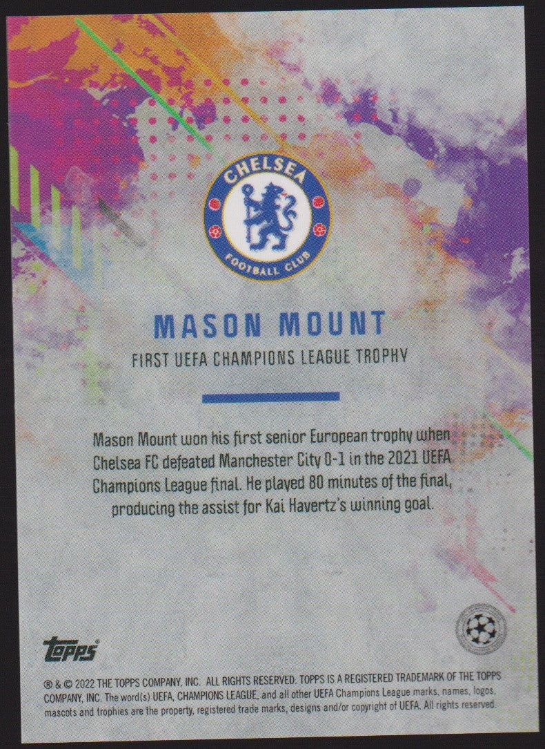 Topps UEFA Champions League Trophy 2021-22 Mason Mount Chelsea FC Parallel Rare – Bild 2