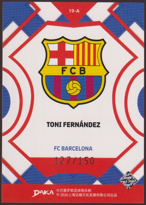 Daka 19-A 2025-26 Toni Fernandez FC Barcelona Parallel 127/150 Rare – Bild 2