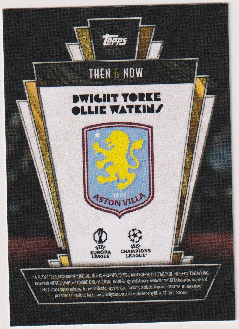 Topps Deco 2023-24 Dwight Yorke & Ollie Watkins Aston Villa Then & Now Parallel – Bild 2