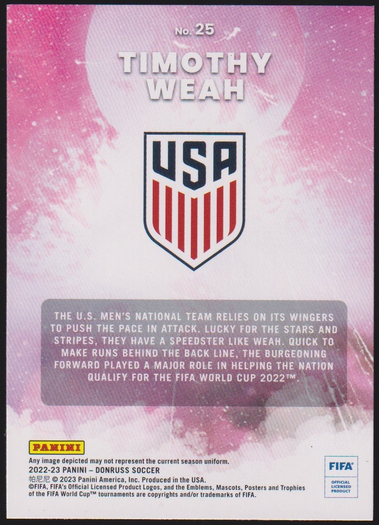 Panini 2022-23 Timothy Weah United States Parallel Rare Nr. 25 – Bild 2