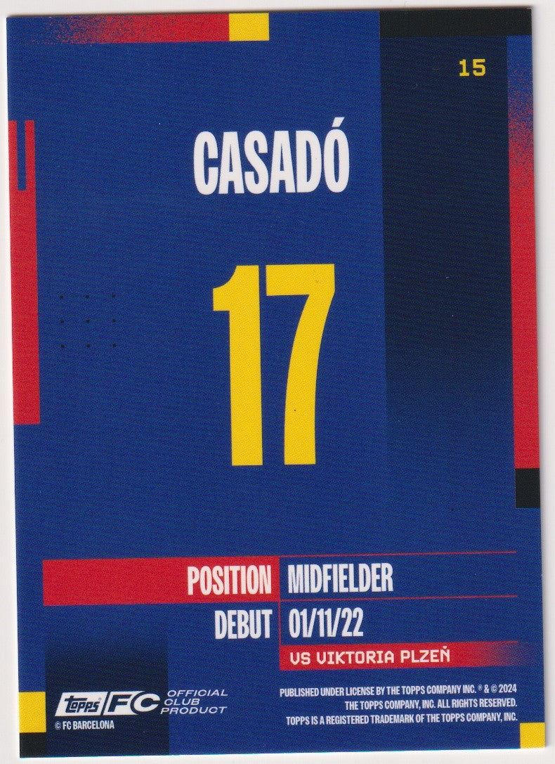 Topps Stadium Club Chrome 2023-24 Casado Rookie FC Barcelona Parallel 228/250 – Bild 2